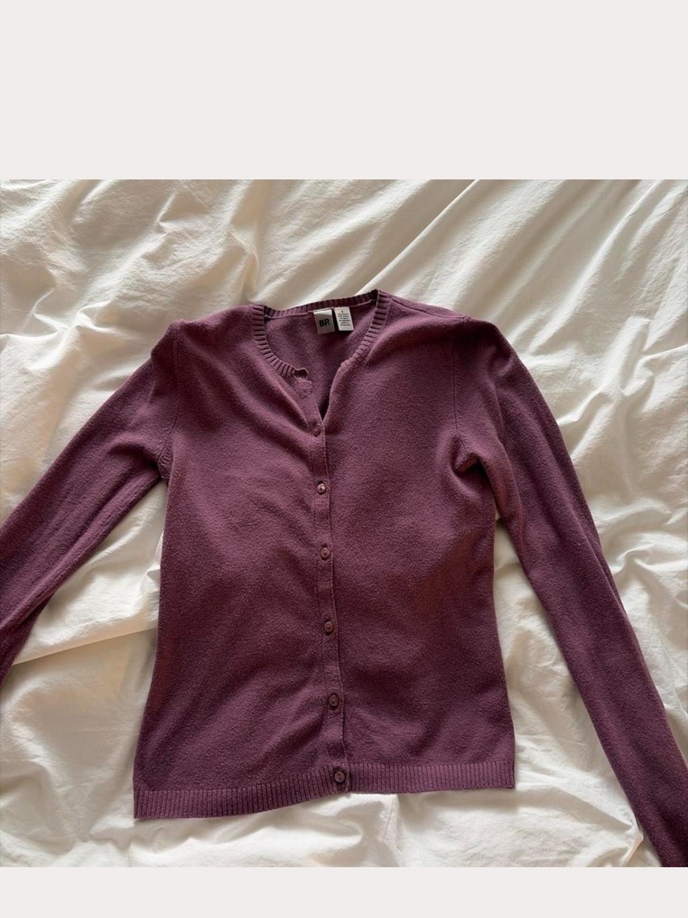 BP. Classic Women's Plum Button-Front Cardigan Sweater